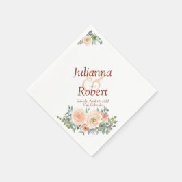 Blush en groene waterverf florale inapkins servet