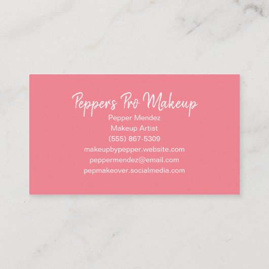 Blush en Hot-roze Waterverf penseelstreken Visitekaartje (Achterkant)