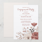 Blush en Ivoor Bloemen Engagement Party Kaart (Voorkant / Achterkant)