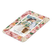 Blush en ivoren bloemen foto bruiloft Dank u Magneet (Linkerzijde)