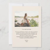  Blush en Ivory Flowers Foto Afstuderen Bedankkaart (Achterkant)