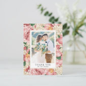  Blush en Ivory Flowers Weddenschap Briefkaart (Staand voorkant)