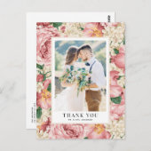 Blush en Ivory Flowers Weddenschap Briefkaart (Voorkant / Achterkant)