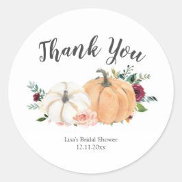 Blush en Marsala Floral Pumpkin Sticker