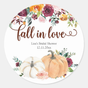 Blush en Marsala Herfst in Love Pumpkin Ronde Sticker