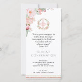 Blush en Mint Floral Confirmation Bladwijzer Favor Bedankkaart (Voorkant)