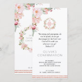 Blush en Mint Floral Confirmation Bladwijzer Favor Bedankkaart (Voorkant / Achterkant)