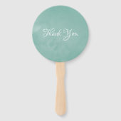 Blush en Mint Floral Geometric Wedding Favor Handwaaier (Achterkant)