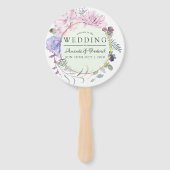 Blush en Mint Floral Geometric Wedding Favor Handwaaier (Voorkant)