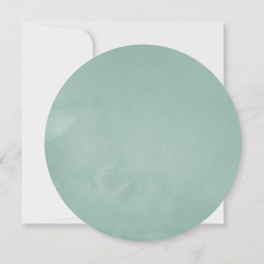 Blush en Mint Floral Geometric Wedding Kaart (Achterkant)