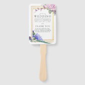 Blush en Mint Floral Geometrisch Huwelijksprogramm Handwaaier (Voorkant)