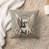 Blush en Mint Franse Bulldog Angel Kussen (Deken)