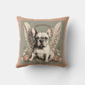 Blush en Mint Franse Bulldog Angel Kussen (Achterkant)