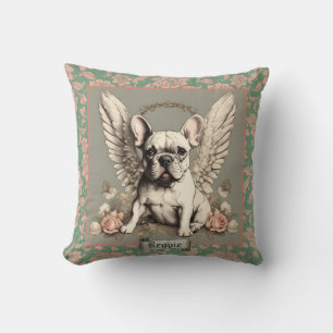 Blush en Mint Franse Bulldog Angel Kussen