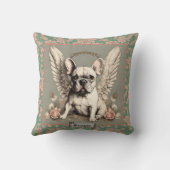  Blush en Mint Franse Bulldog Angel Kussen (Achterkant)