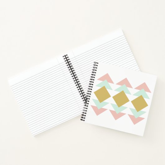 Blush en Munt Moderne Geometrische driehoek Art Notitieboek (Binnen)