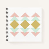 Blush en Munt Moderne Geometrische driehoek Art Notitieboek (Voorkant)