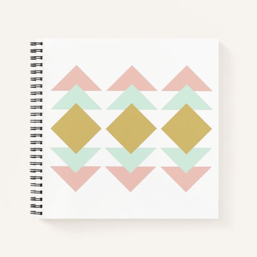 Blush en Munt Moderne Geometrische driehoek Art Notitieboek (Voorkant)