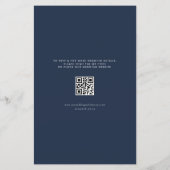 Blush en Navy Bloemen QR Code Huwelijksuitnodiging (Achterkant)