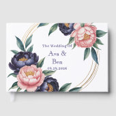Blush en Navy Blue Wedding Gastenboek (Voorkant)