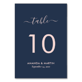 Blush en Navy Blue Wedding Kaart