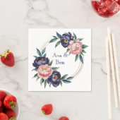 Blush en Navy Blue Wedding Servet (Insitu)
