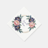 Blush en Navy Blue Wedding Servet (Hoek)