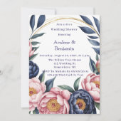 Blush en Navy Blue Wedding Shower Kaart (Voorkant)