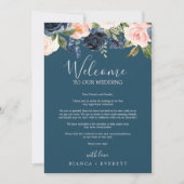 Blush en Navy Blue Welcome Letter & Itinerary (Voorkant)