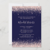 Blush en Navy Champagne Toast 50e Verjaardagsfeest Kaart (Achterkant)