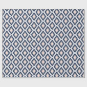Blush en Navy Diamond Ikat Pattern Cadeaupapier (Vlak)