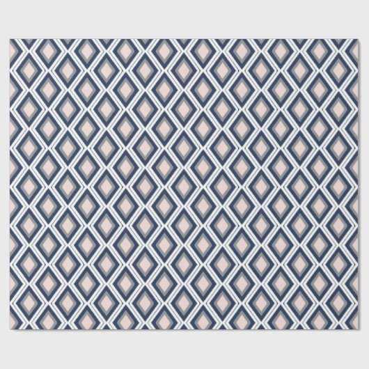 Blush en Navy Diamond Ikat Pattern Cadeaupapier (Vlak)