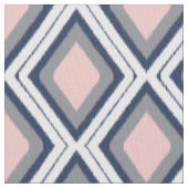 Blush en Navy Diamond Ikat Pattern Stof (Close Up)