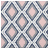 Blush en Navy Diamond Ikat Pattern Stof (Swatch)