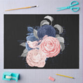 Blush en Navy Floral Ephemera Series Design 10 Tissuepapier (Craft)