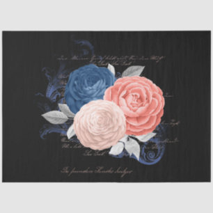 Blush en Navy Floral Ephemera Series Design 11 Tissuepapier