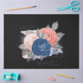 Blush en Navy Floral Ephemera Series Design 14 Tissuepapier (Craft)