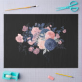 Blush en Navy Floral Ephemera Series Design 15 Tissuepapier (Craft)
