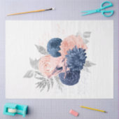 Blush en Navy Floral Ephemera Series Design 17 Tissuepapier (Craft)