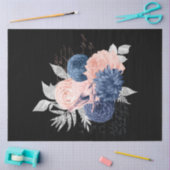 Blush en Navy Floral Ephemera Series Design 18 Tissuepapier (Craft)