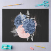 Blush en Navy Floral Ephemera Series Design 19 Tissuepapier (Craft)