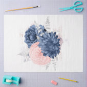 Blush en Navy Floral Ephemera Series Design 20 Tissuepapier (Craft)