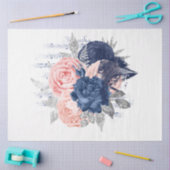 Blush en Navy Floral Ephemera Series Design 8 Tissuepapier (Craft)