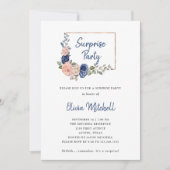 Blush en Navy Floral Geometric | Verzekeringsparti Kaart (Voorkant)