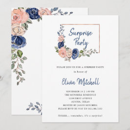 Blush en Navy Floral Geometric | Verzekeringsparti Kaart