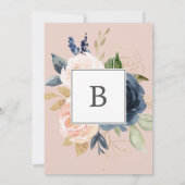 Blush en Navy Flowers | White the Wedding of Kaart (Achterkant)