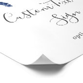 Blush en Navy Flowers | Wit aangepast tekstteken Poster (Hoek)