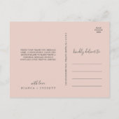 Blush en Navy Flowers | Wit bedankt Briefkaart (Achterkant)