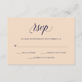 Blush en Navy Typografie | RSVP
