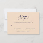 Blush en Navy Typografie | RSVP (Voorkant)